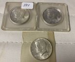 Three 1964 Kennedy Half Dollars