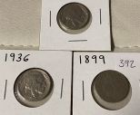 1899, 1936, & 1937 Nickels