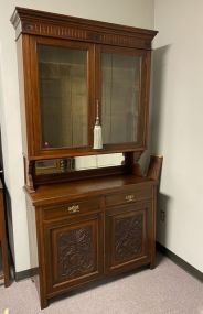 Antique Mahogany Step Back Hutch