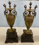Pair of Brass Neoclassical Style Urns