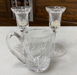 Waterford Crystal Candle Sticks and Mug