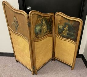 Antique French Style Small Folding Screen