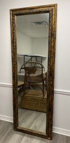 Tall Modern Gold Gilt Framed Wall Mirror