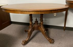 Antique Mahogany Oval Pedestal Table