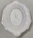Art Milk Glass Wolf Platter