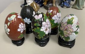 Five Cloisonné Decorative Eggs
