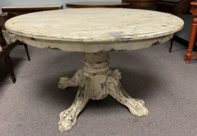 Hand Painted White Pedestal Dining Table