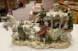 Dresden Style Porcelain Horse Carriage