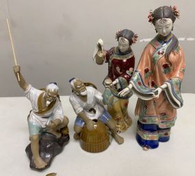 Four Chinese Clay Figurines
