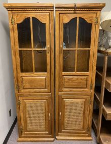 Pair of Oak Display Cabinets