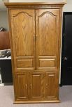 Large Oak TV Armoire