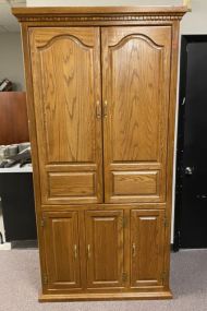 Large Oak TV Armoire