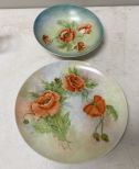 Hand Painted Porcelain Charger and Plate