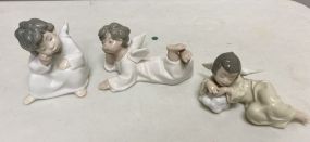 Three LLADRO Porcelain Kid Angels