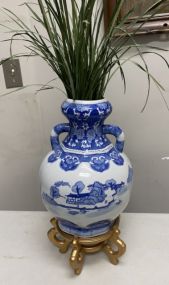 Blue and White Porcelain Planter Vase