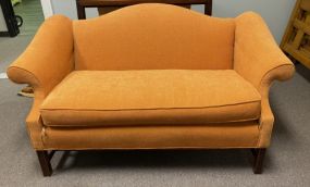 Small Camel Back Upholstered Sofa