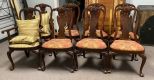 Eight Vintage Queen Anne Dining Chairs
