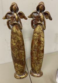 Large Pottery Gold Angels