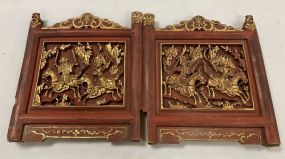 Two Hand Carved Chinese Panels