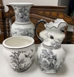 Four Decorative Porcelain Vase, Ginger Jar, Pitcher