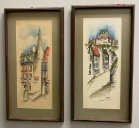 Two European Street Scene Prints