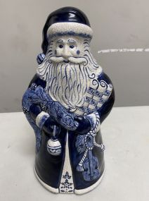 Decorative Ceramic Blue Santa Claus