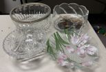 Four Glass Serving Pieces