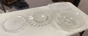 Clear Glass Serving Platter and Plates