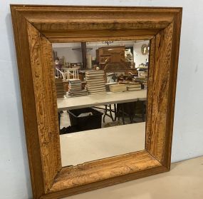 Vintage Wood Framed Wall Mirror