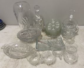 Large Group of Clear Glass Pieces