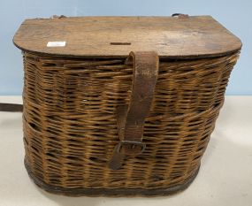 Vintage Woven Picnic Carrying Basket