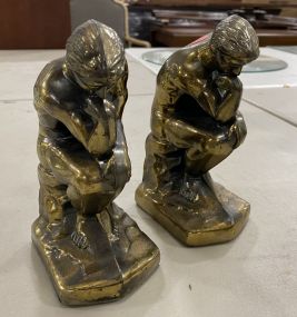 Pair of Brass Thinking Man Bookends