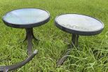 Two Metal and Glass Outdoor Tables