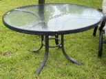 Metal and Glass Outdoor Patio Table