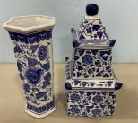 TJ Max Oriental Style Blue & White Pottery
