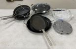 Group of Cooking Pans, and Corning Ware Covered Dish