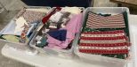 Group of Sewing Fabrics, Patchworks, Linens