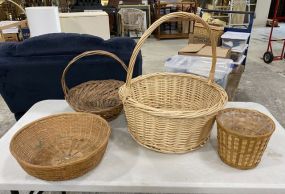 Four Woven Decorative Baskets