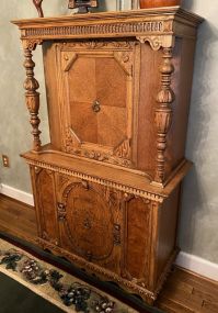 1940's Jacobean Style Oak Cupboard