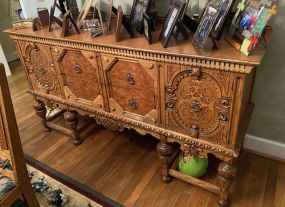 1940's Jacobean Style Oak Buffet