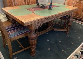 1940's Jacobean Style Oak Dining