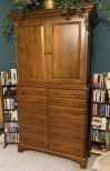 Keller Co. Oak TV Cabinet Chest