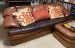Fine Designs Brown Leather Sofa