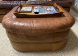 Fine Designs Brown Leather Ottoman