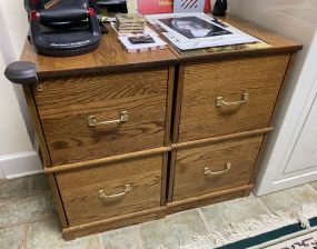 Two Oak File Cabinets