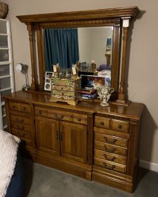 Large Modern Oak Dresser