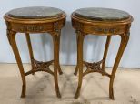 Pair of French Empire Style Round Parlor Side Tables