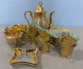 Bohemia 24 Karat Plated Gold Tea Set