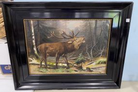 Elk Oil Painting by M.V. Othegraver 1915