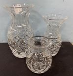 Three Waterford Crystal Vases